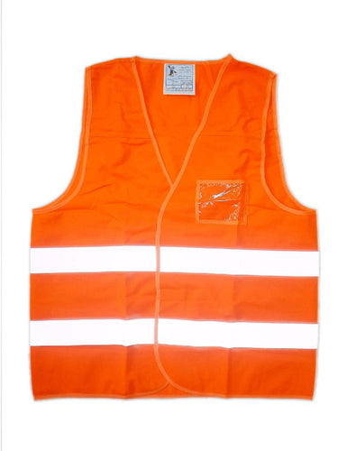Gilet Fluo arancio alta visibilità chiusura con velcro